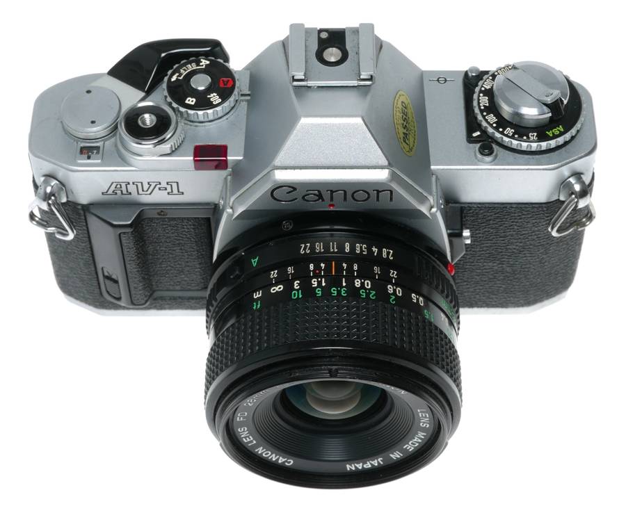 Canon AV-1 35mm Film SLR Camera FD 1:2.8 28mm Wide Angle