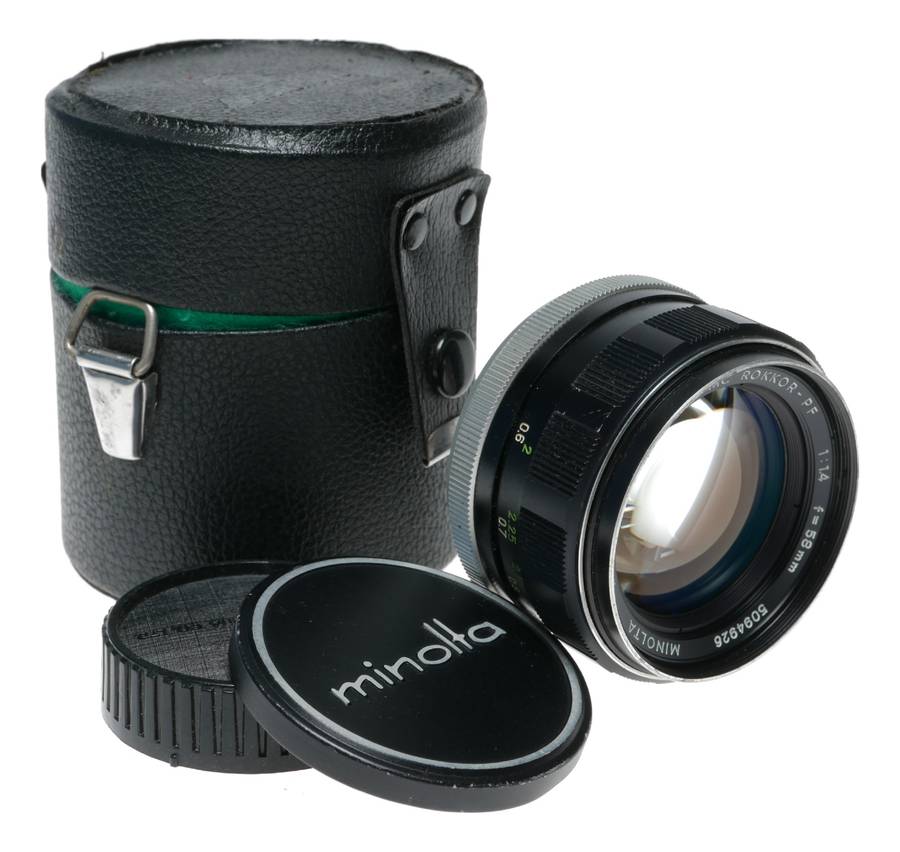 Minolta MC Rokkor PF Prime Fast Lens 1:1.4 f=58mm for SLR Camera