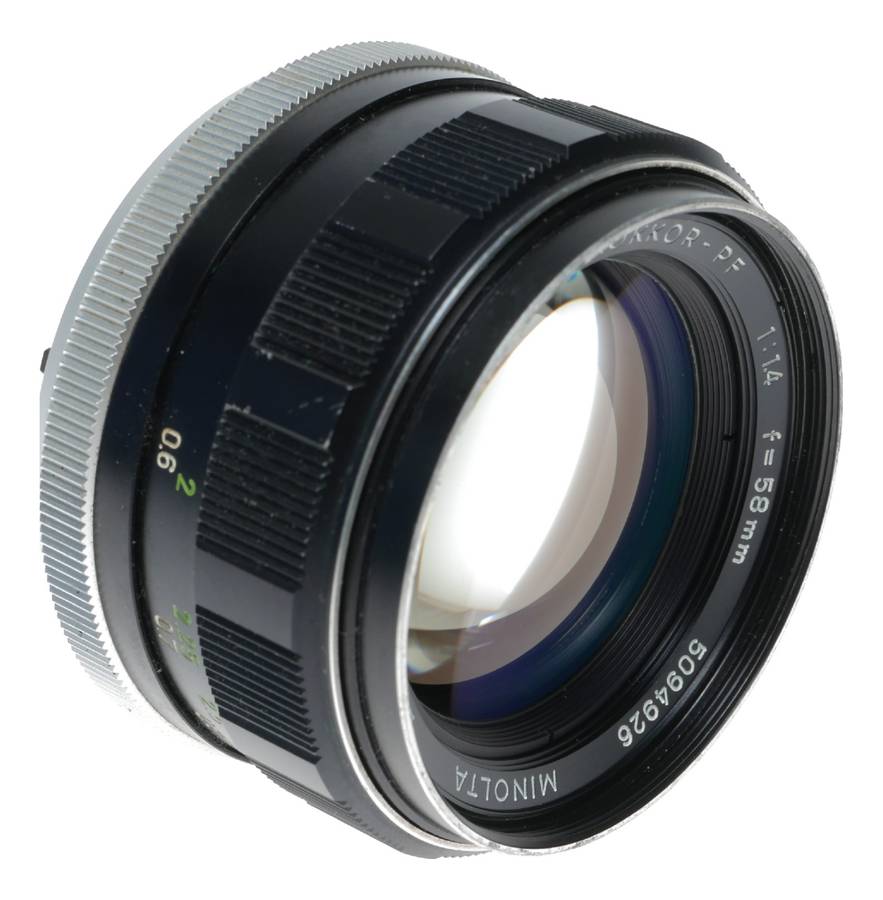 Minolta MC Rokkor PF Prime Fast Lens 1:1.4 f=58mm for SLR Camera