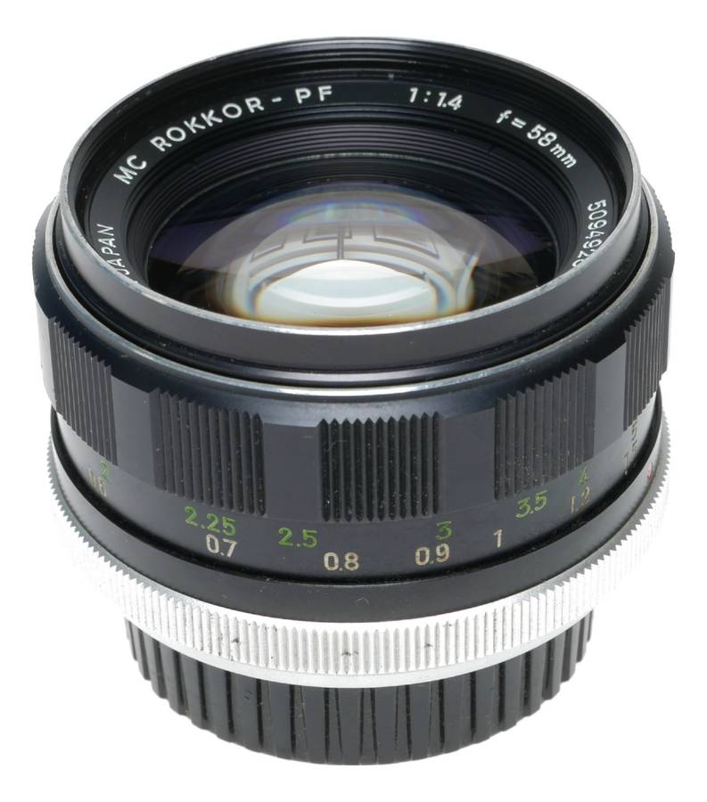 Minolta MC Rokkor PF Prime Fast Lens 1:1.4 f=58mm for SLR Camera