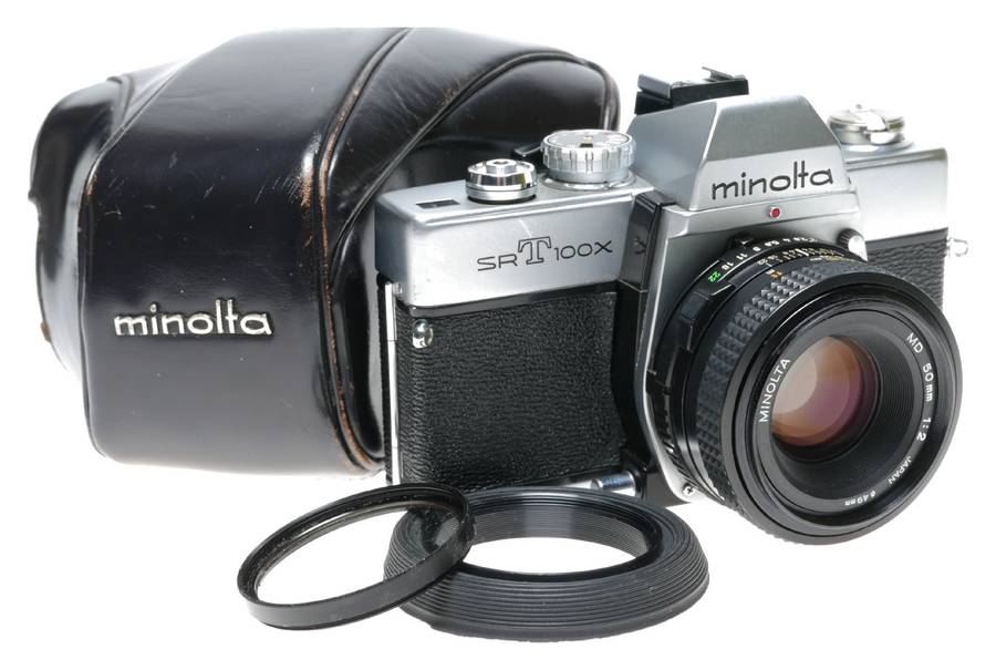 Minolta SRT 100X 35mm Film SLR Camera MD 1:2./50 Lens
