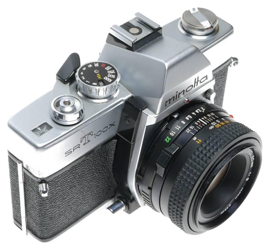 Minolta SRT 100X 35mm Film SLR Camera MD 1:2./50 Lens