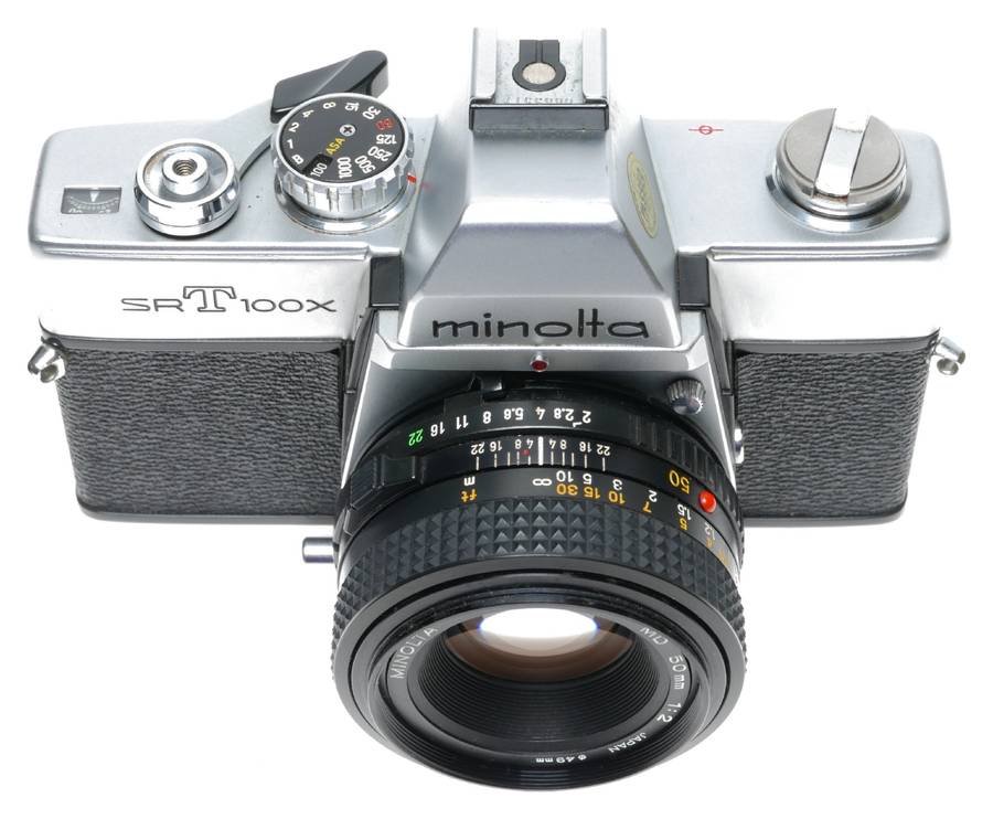 Minolta SRT 100X 35mm Film SLR Camera MD 1:2./50 Lens