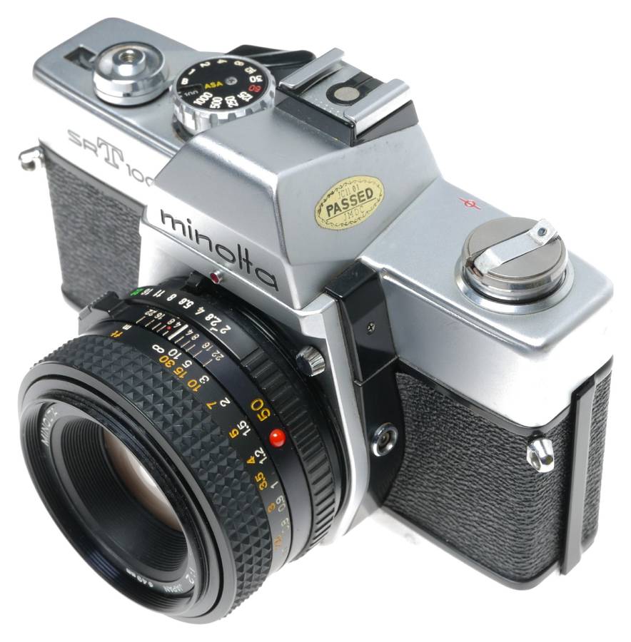 Minolta SRT 100X 35mm Film SLR Camera MD 1:2./50 Lens