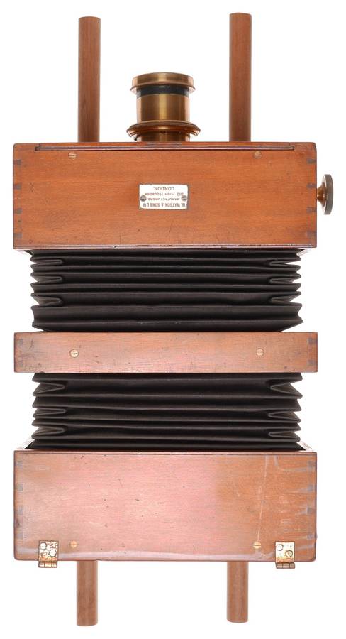 Watson and Sons half plate vintage wood bellows rail camera