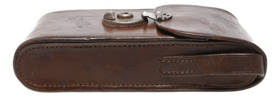 Folding poutch for vintage film camera antique leather case in used condition