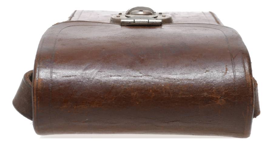 Folding poutch for vintage film camera antique leather case in used condition