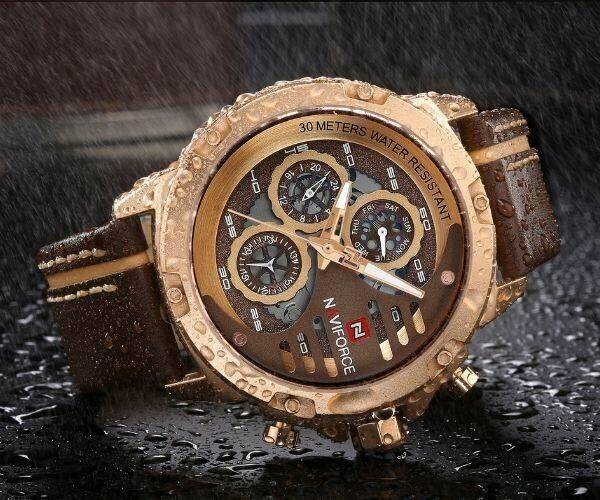 Naviforce 9110 Mens Chronograph Watch - Brown