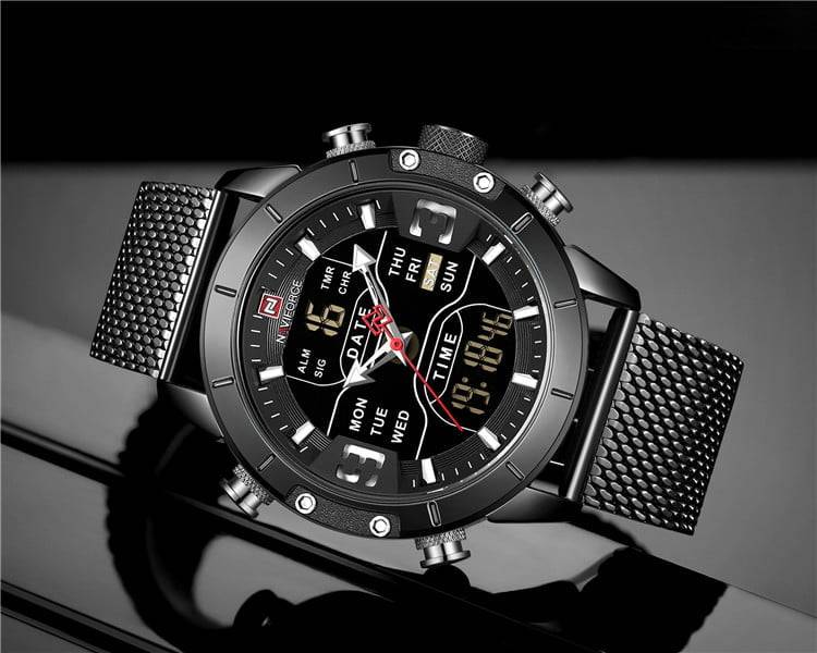Naviforce 9153 Mens Digital/Analog Watch - Black