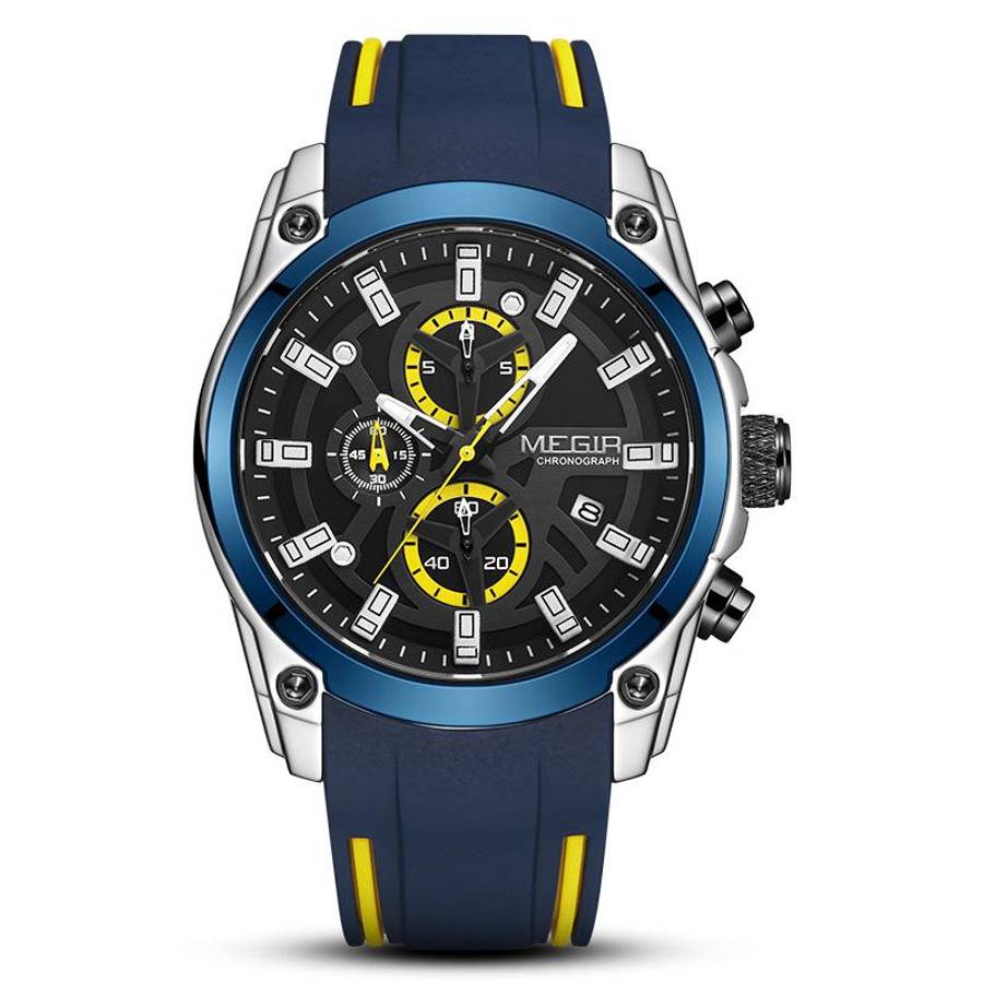 Megir 2144 Mens Sports Watch - Silver/Blue