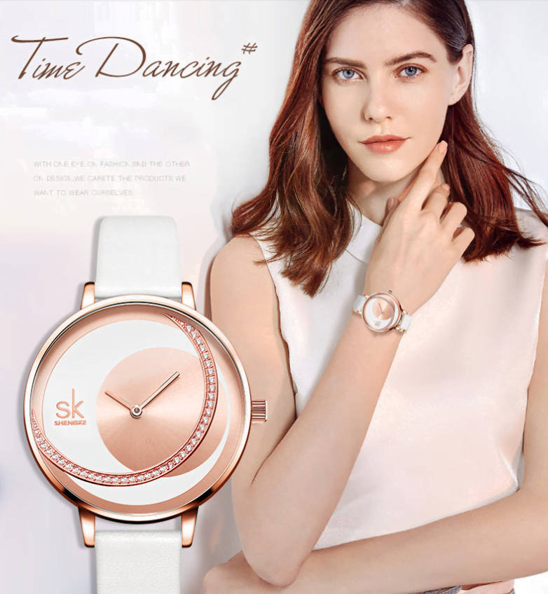 Shengke K0088 Womens Watch - White