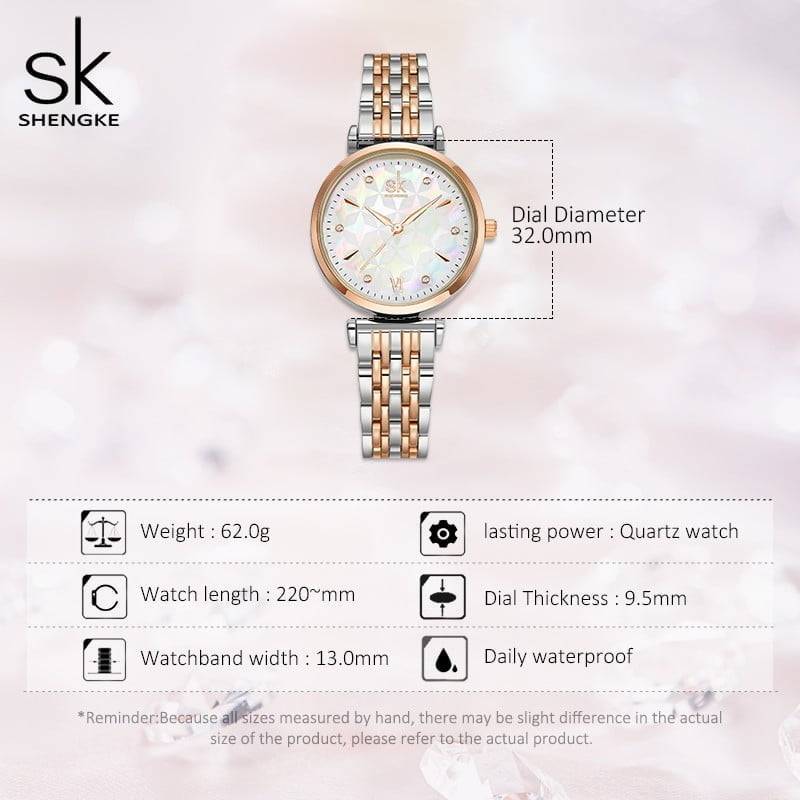 Shengke K0136 Womens Watch - Rose Gold/Silver