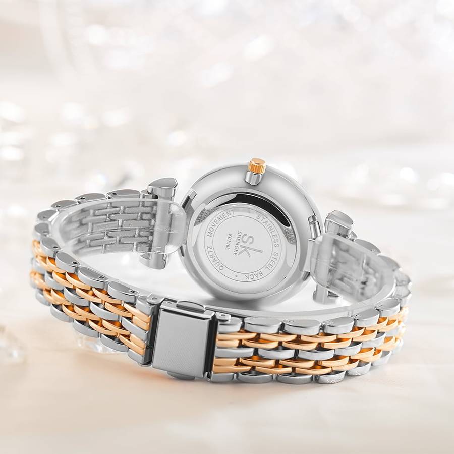 Shengke K0136 Womens Watch - Rose Gold/Silver