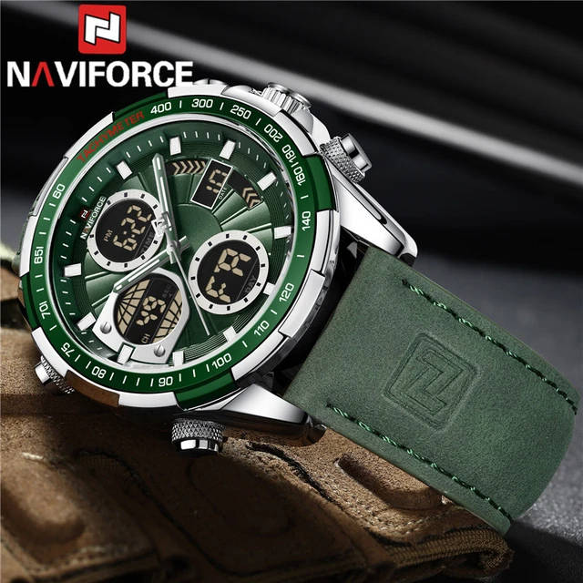 Naviforce 9197 Mens Analog/Digital Watch - Green