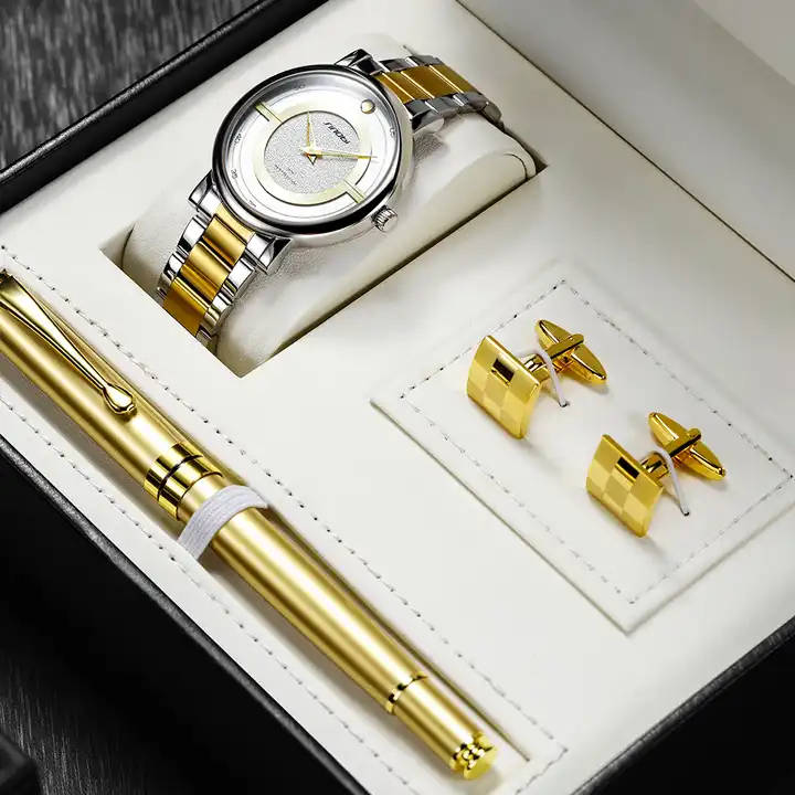 Sinobi S9838G Mens Watch Set - Silver/Gold