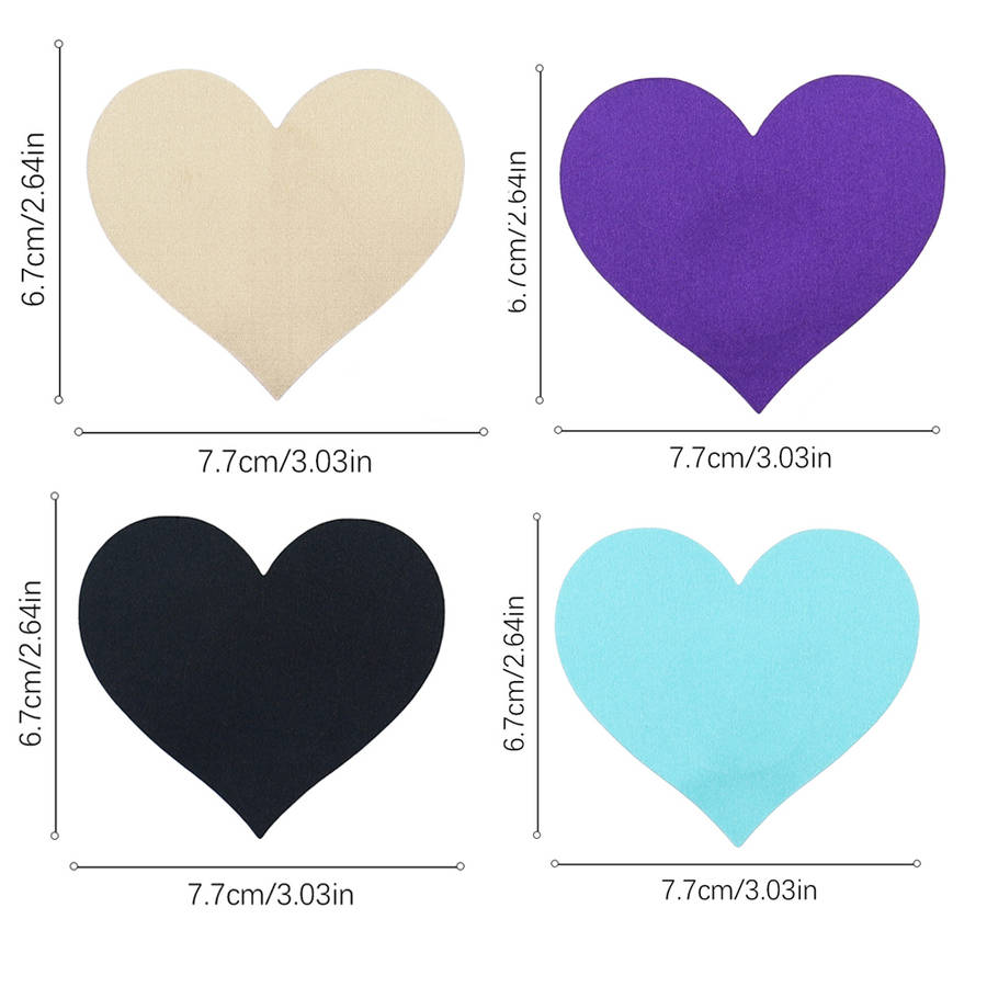 8pcs Multicolor Heart Nipple Pasties Set  Reusable