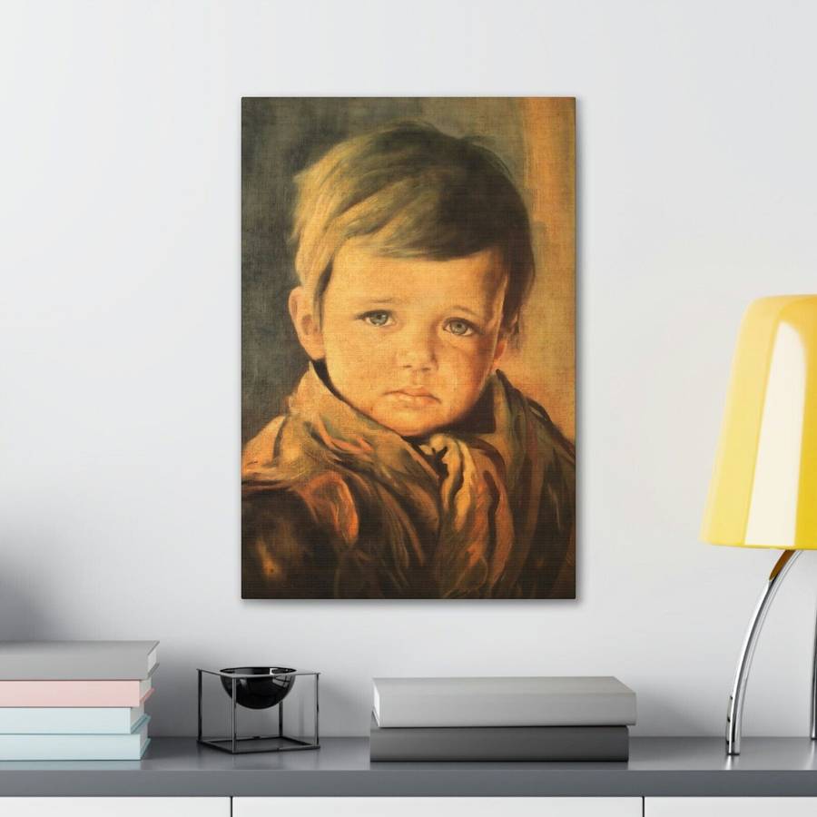 Famous Crying Boy A2 Stretched Canvas Print