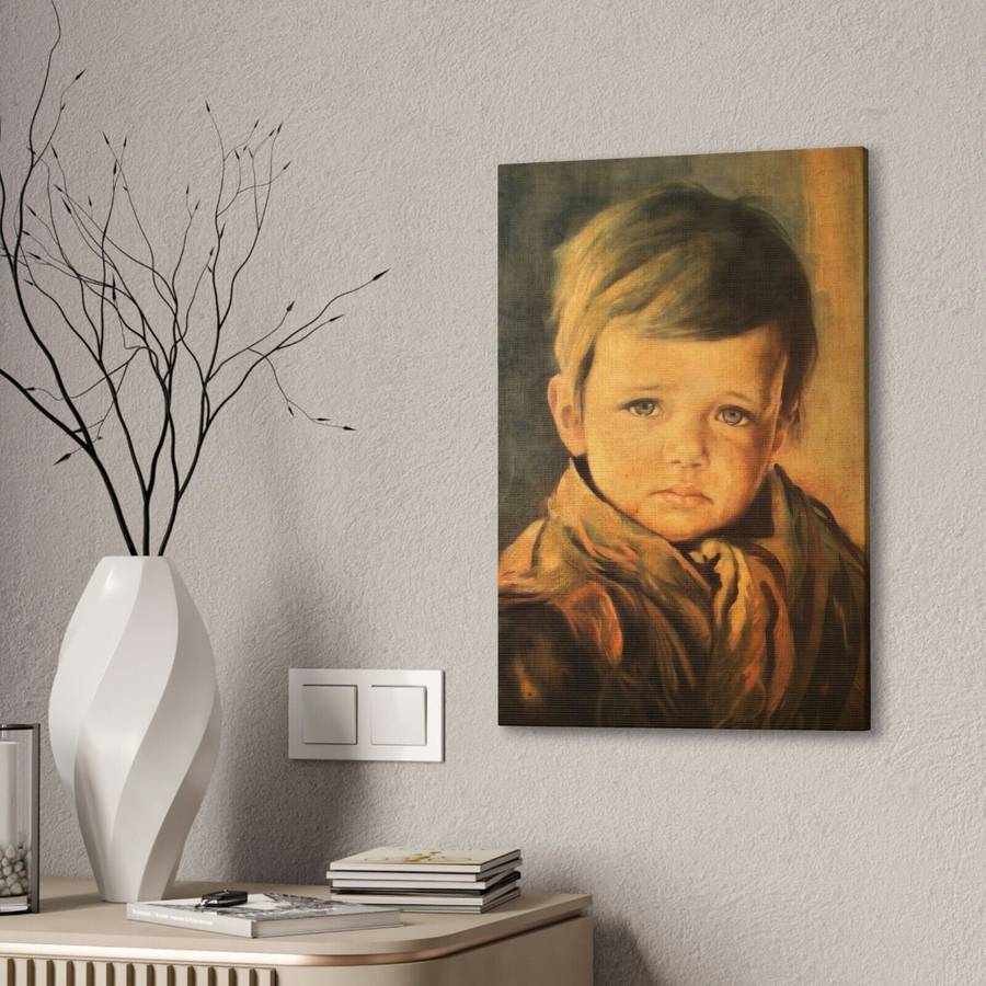 Famous Crying Boy A2 Stretched Canvas Print