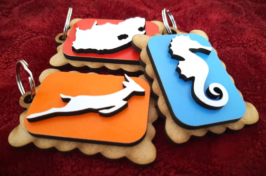 5-PACK South African Zoo Biscuit Keyring Collection - Randomly Selected Set of 5 Whimsical Keycha...