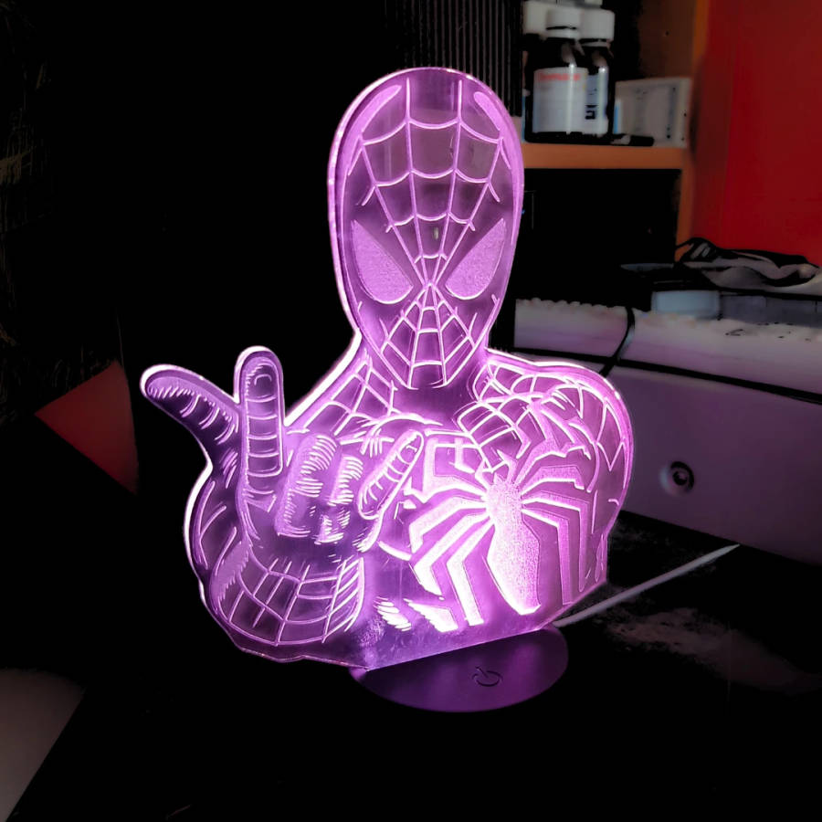 RGB LED Spiderman Figure Lamp Decoration with Remote