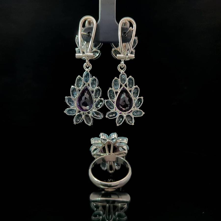 Tacita - Amethyst and Sky Blue Topaz