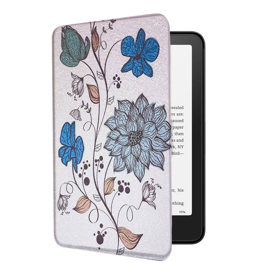 CAWA Slim Smart Case/Cover for Kindle Paperwhite 7" (Gen 12 - 2024) - Flowers