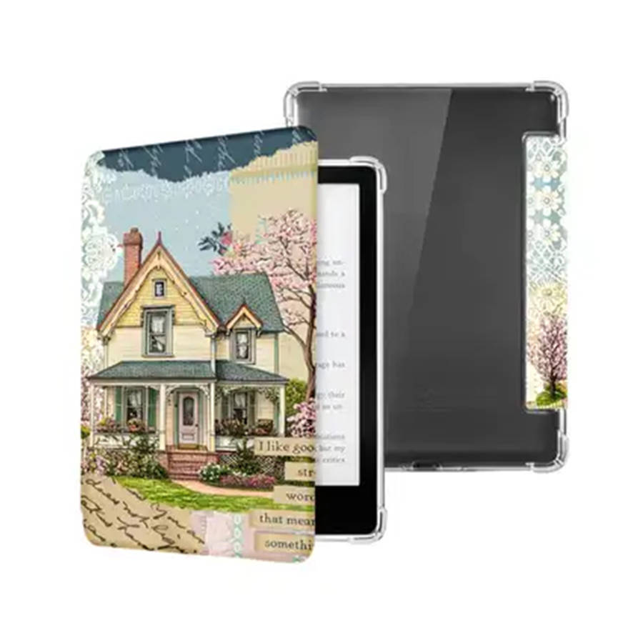 CAWA Clear Back Flip Cover Compatible with Kindle Paperwhite Gen 11 (6.8")