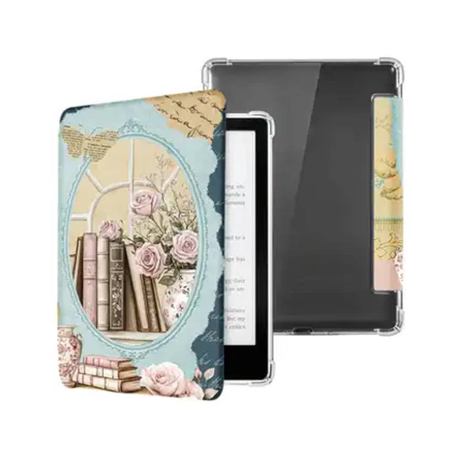 CAWA Clear Back Flip Cover Compatible with Kindle Paperwhite Gen 11 (6.8")