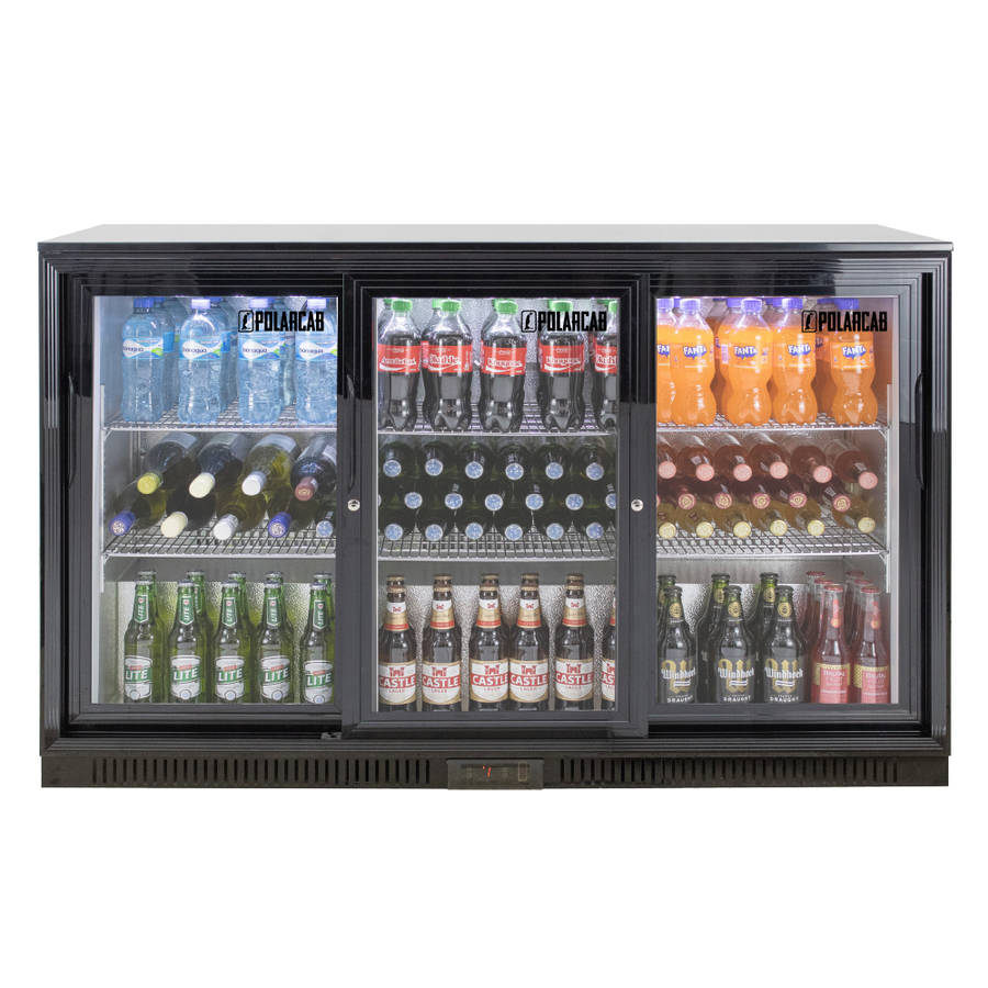 Back Bar Bottle Cooler  3 Door, Sliding