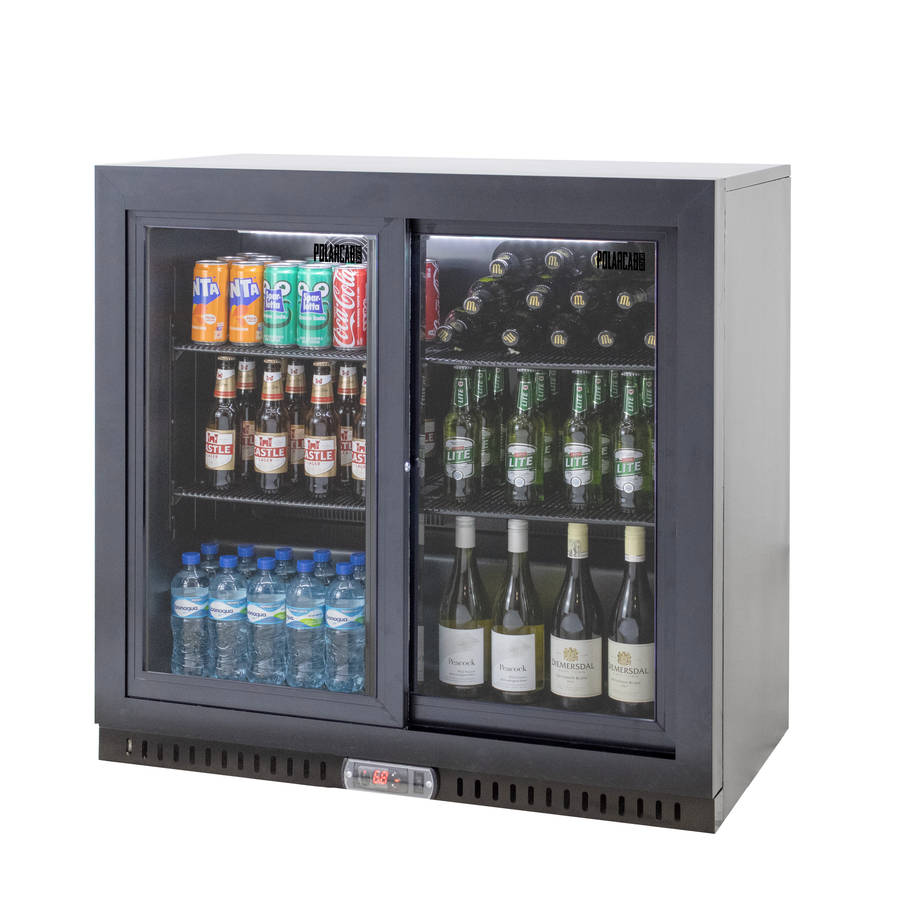 PolarCab Black Bar Cooler 2 Sliding/Door