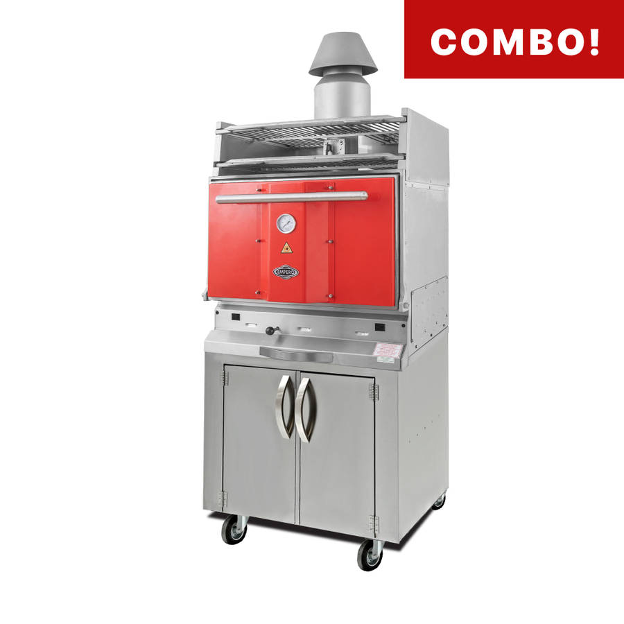 Charcoal Oven Combo 4 -With Cabinet & Top Grid