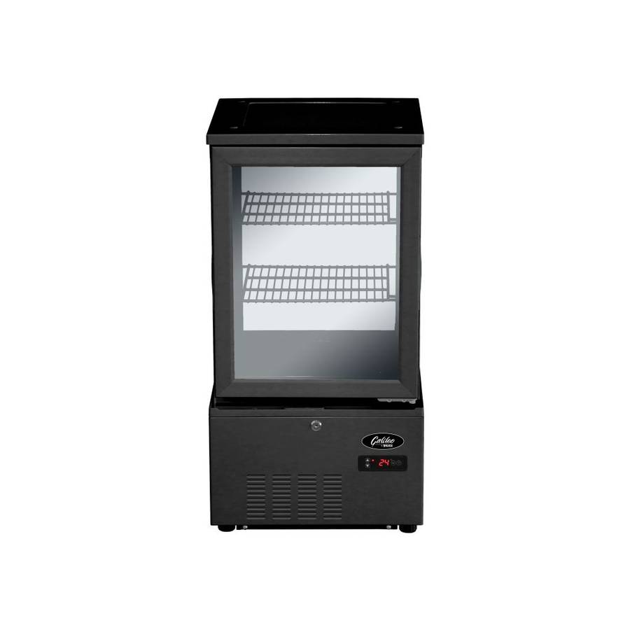 Refrigerated glass display cabinet - 56Lt, Black