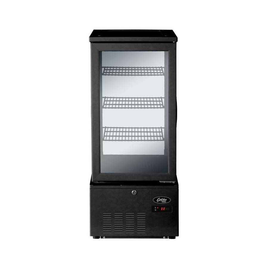 Refrigerated glass display cabinet - 74Lt, Black