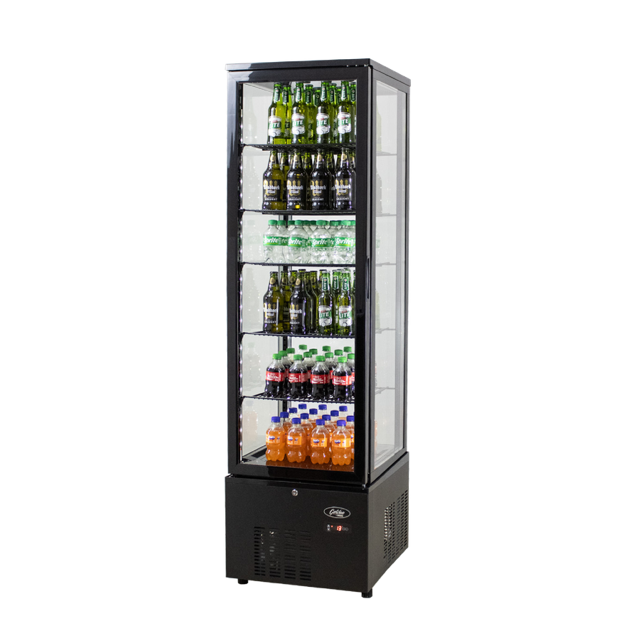 Refrigerated glass display cabinet - 279Lt, Black