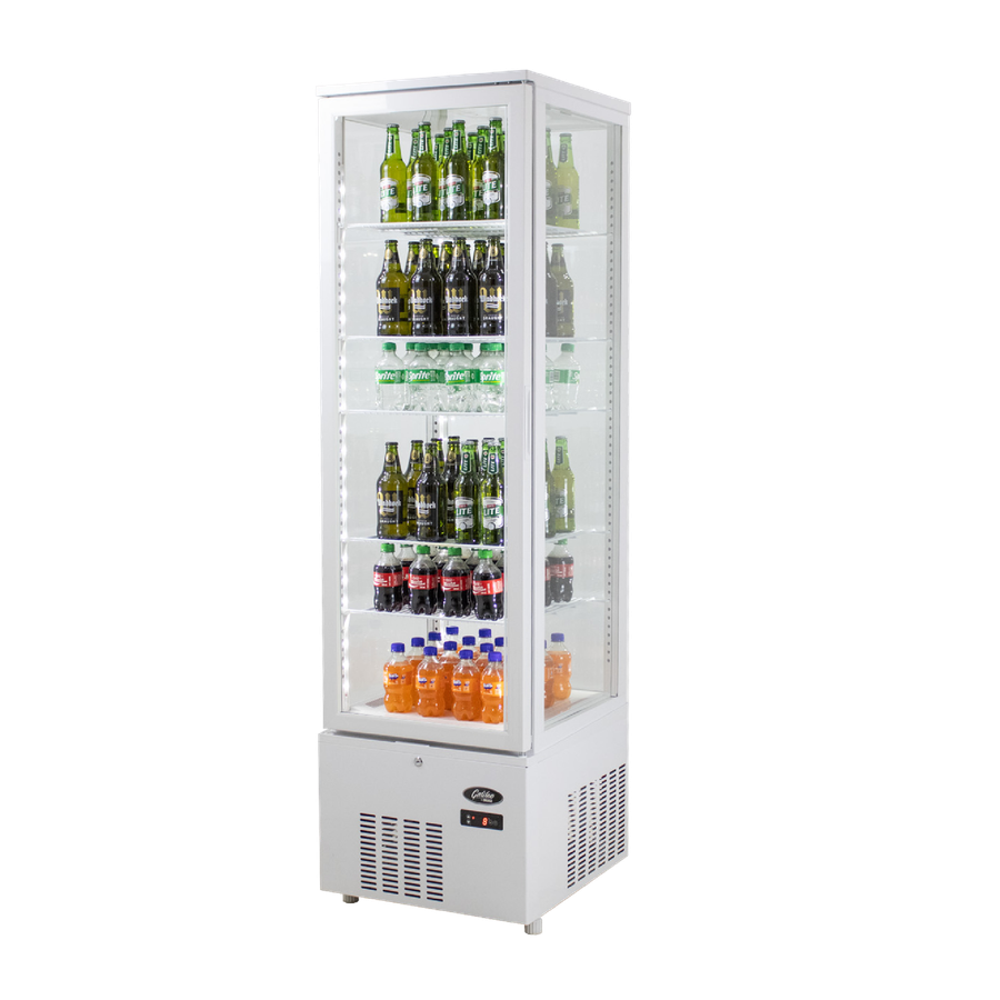 Refrigerated glass display cabinet - 279Lt, White
