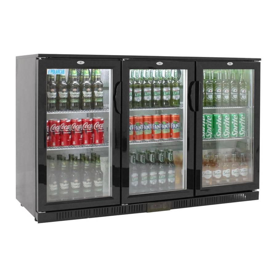 Back Bar Bottle Cooler  3 Door, Hinged