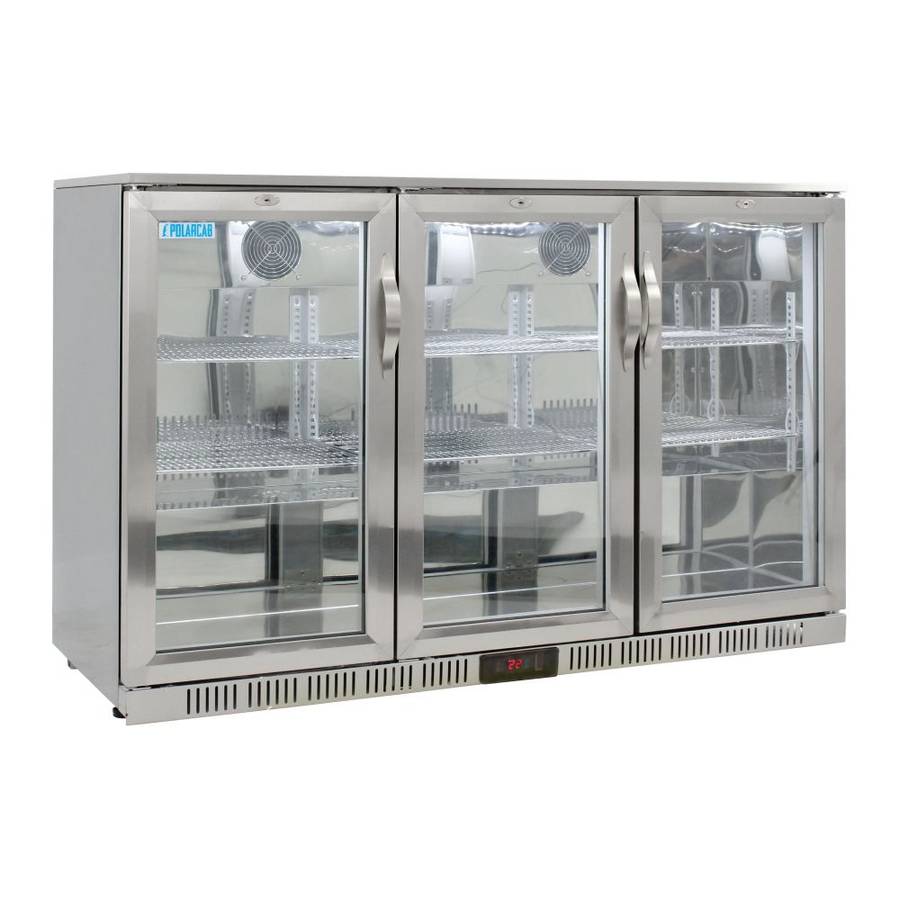 Back Bar Bottle Cooler  3 Door, Hinged