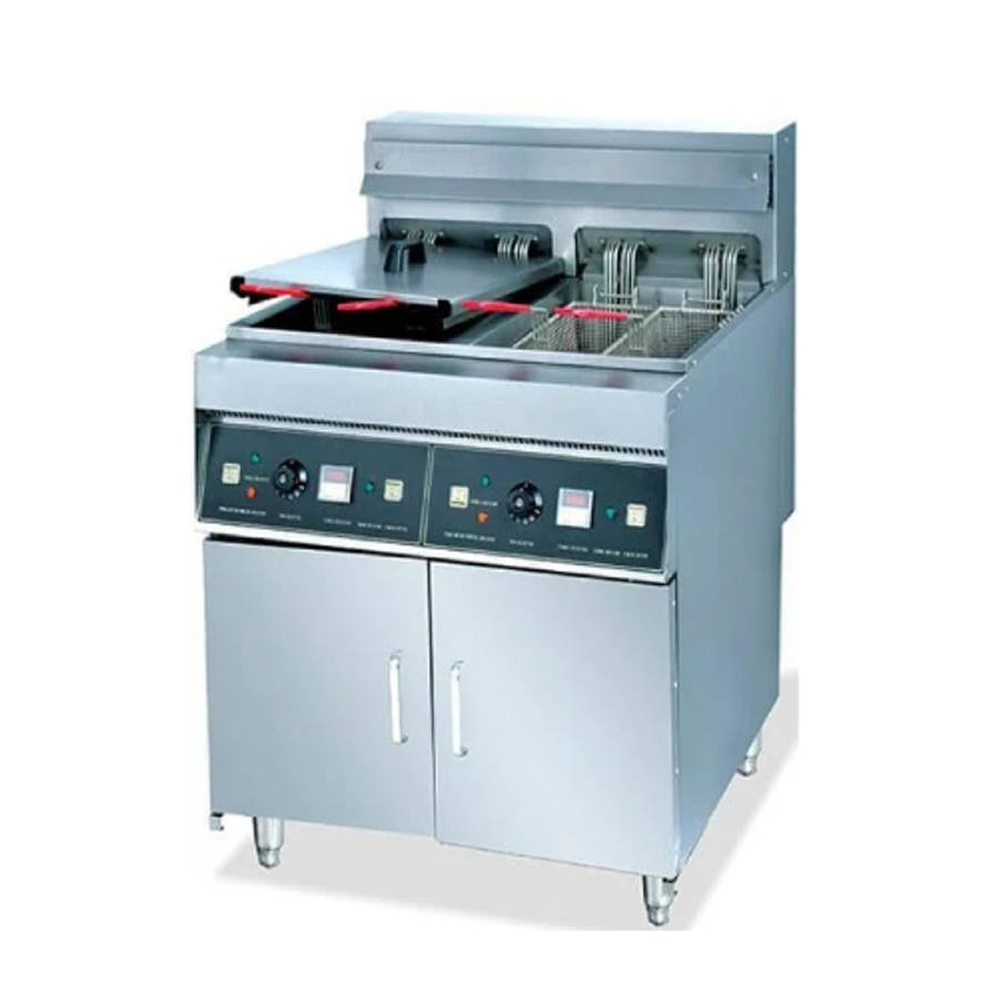 GATTO 2x28Lt High Speed Electric Floor Model Fryer (Incl. 4 Baskets)