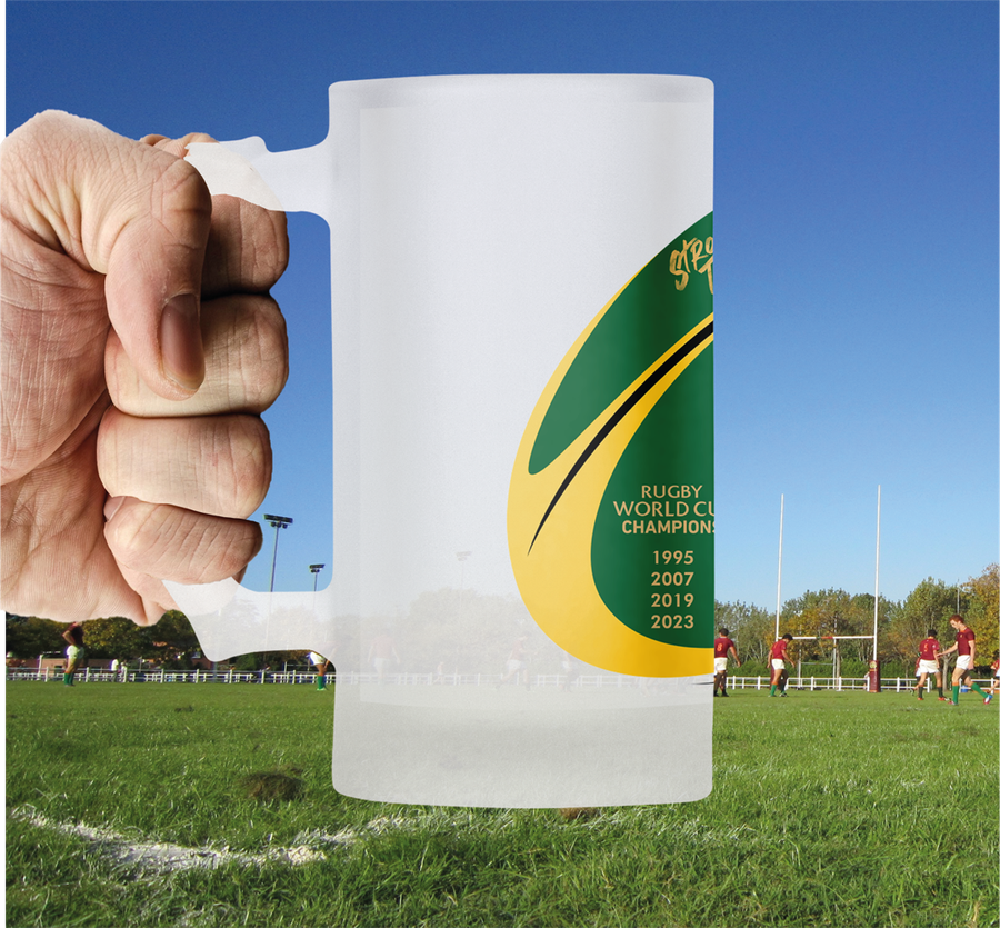 SPRINGBOKS Rugby CHAMPIONS Frosted Beer Mug