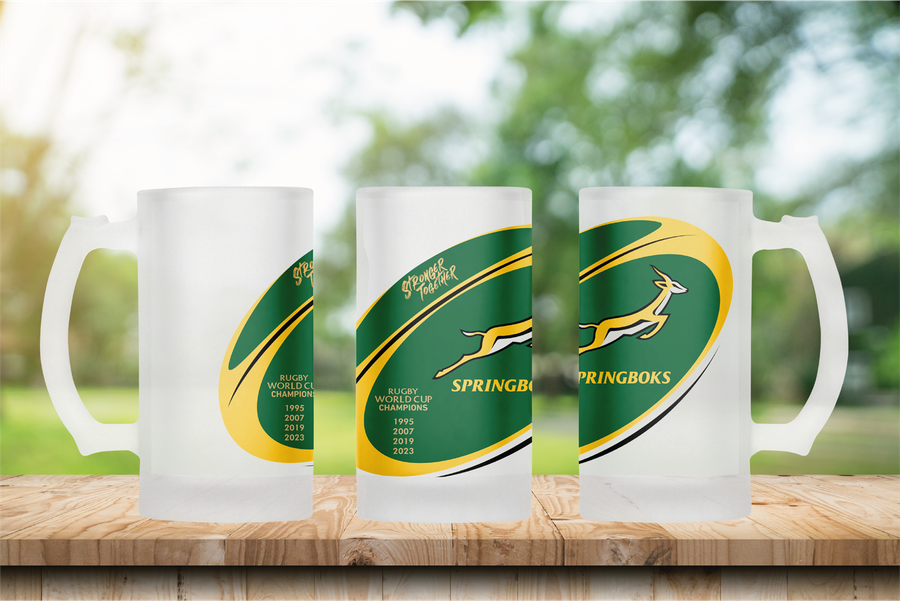 SPRINGBOKS Rugby CHAMPIONS Frosted Beer Mug