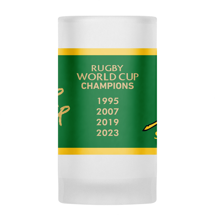 SPRINGBOKS Rugby Back to Back WORLD CUP CHAMPIONS Frosted Beer Mug