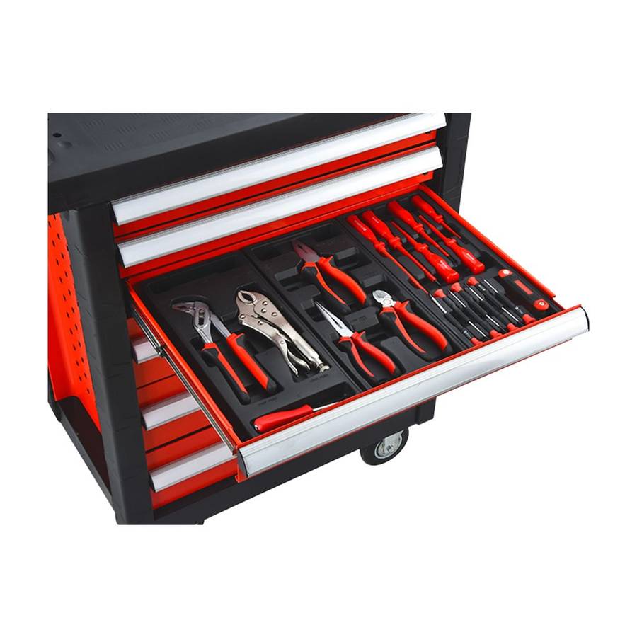 Hand Tool Set / Mechanics Tool Trolley Set Including 200 Pieces - Tool Cart