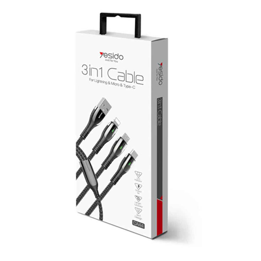 5A Yesido 3-in-1 Cable :Type-C, Lightning , Micro USB