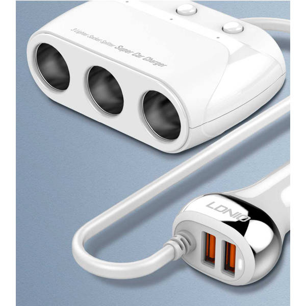 LDNIO 3 x Lighter Socket Car Charger with USB Ports