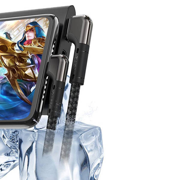 Lightning Right Angle Braided Gaming Cable