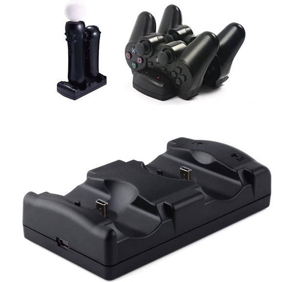 Dual Charging Controller, Move Dock, compatible with Sony Playstation PS3