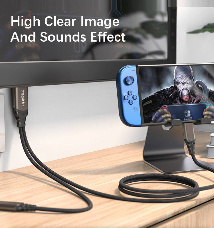 Yesido HM07 2 Meters 4K 60HZ Type-C To HDMI Video Cable & PD Fast Charging Audio Cable