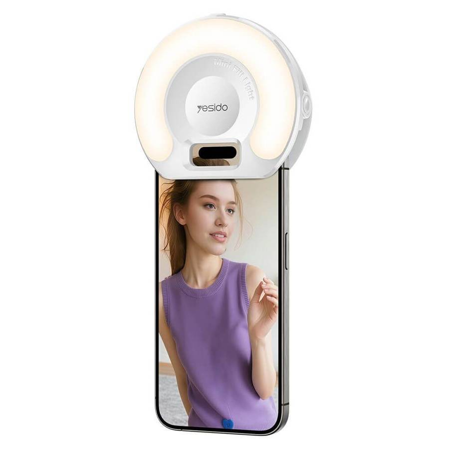 Yesido DH13 Clip-On Selfie Light - 400mAh Battery, 5-Hour Duration