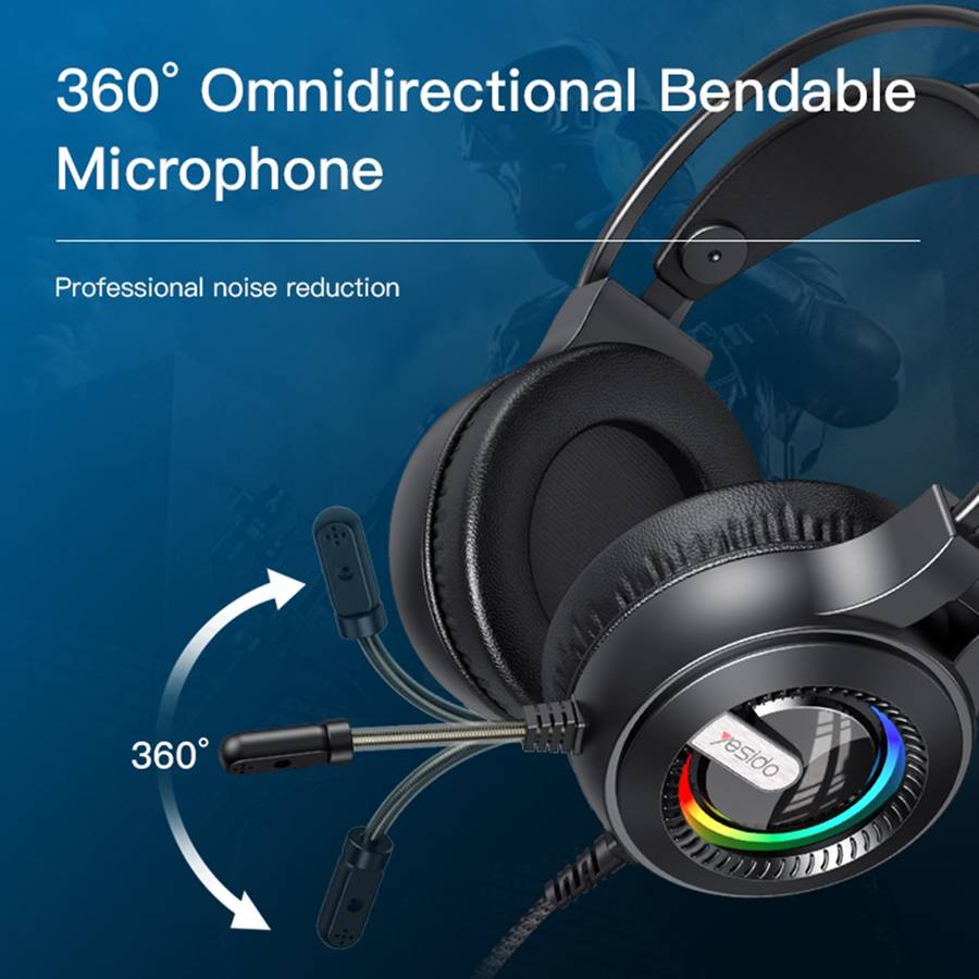 YESIDO EK02 Computer Gaming Headset Headphone Over-ear Earphone with Microphone