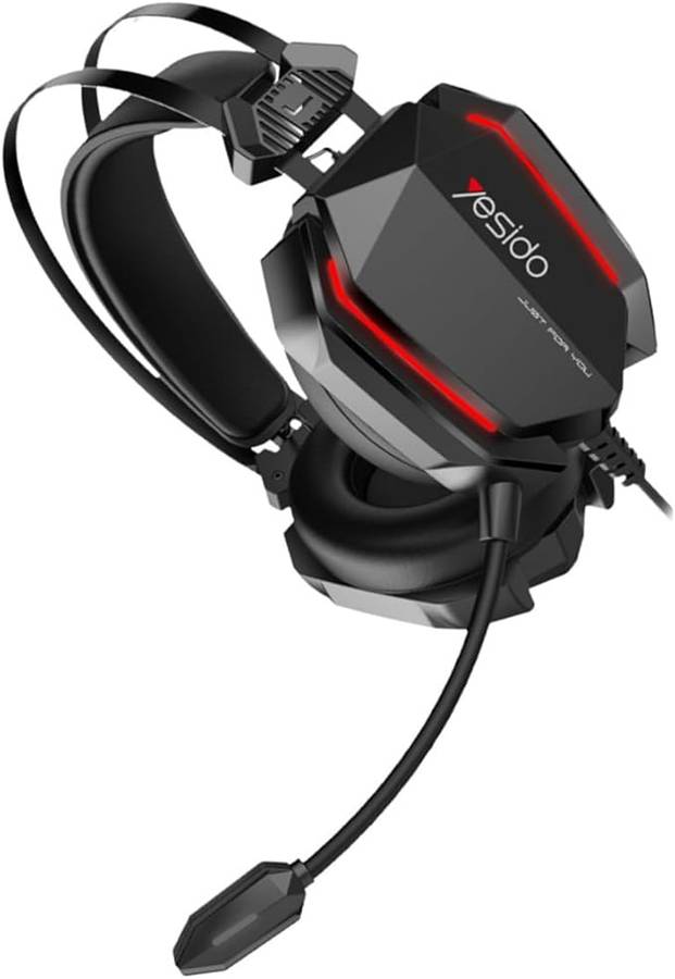 EK03 RGB Luminous Effect Gaming Headset Compatible for PS4, PS5, PC, Switch, Xbox, Headset with L...